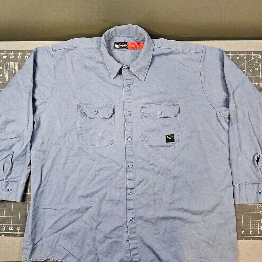 Bulwark FR Shirt XXL Blue CAT2 NFPA 2112 Workwear Grunge Mechanic Flame Resistan